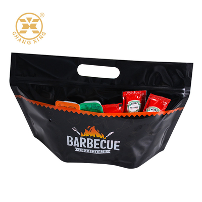 Custom Printed Zipper Plastic Packaging for Rotisserie Hot Grill Roasted Chicken and Deli Meat Moisture Proof Feature