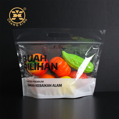 OEM Clear Plastic Freezer Bags for Fresh Vegetable and Fruit Packing / Frozen Food Plastic Packaging Bag With Slider Zipper