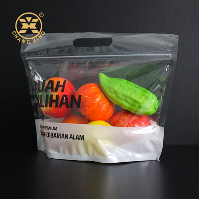 OEM Clear Plastic Freezer Bags for Fresh Vegetable and Fruit Packing / Frozen Food Plastic Packaging Bag With Slider Zipper