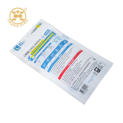 Gravure Printing Packaging Bag Laminated Zipper Pouch With Transparent Window  For Disposable Gloves