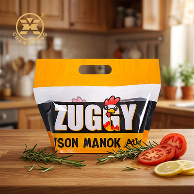 Оптовые индивидуальные пакеты для курицы на заказ с печатью, упаковка для лечон манок, поставщики OEM пластиковых пакетов для упаковки жареной курицы