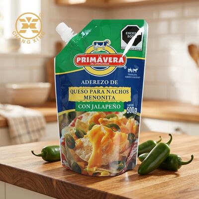 Пищевой индивидуальный пакет с дой-пак упаковкой и глубокой печатью для соусов и напитков